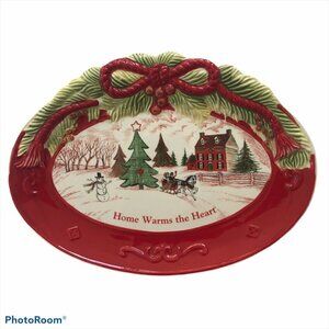 Christmas Fitz & Floyd "Home Warms The Heart" Tray